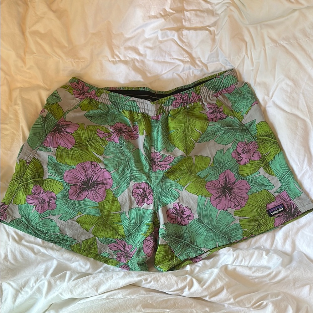 Patagonia Green and Gray Athletic Shorts